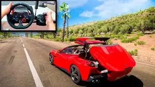 FERRARI CONVERSÍVEL NO FORZA HORIZON 5! JOGANDO NO VOLANTE SIMULADOR LOGITECH G29