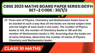 Three sets of Physics, Chemistry and Mathematics books have to be stacked in such a way that all