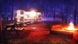 VIRTUAL CAMPING - Relaxing  Nature Night in Forest By the Crackling Campfire Ambience