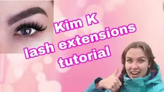 Kim Kardashian volume eyelash extension. Wispy lash extension tutorial. Kim K eye mapping