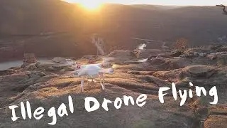 ILLEGAL DRONE FLYING SUNSET OVER THE BRIDGE || Josh Kale