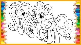 🎨Coloring My Little Pony Fluttershy & Pinkie Pie | Art For Kids, Easy Coloring, Drawing & Painting