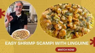 Easy Shrimp Scampi with Linguine Garlic Butter Lemon Pasta Recipe