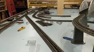 Evolution of my O scale layout, O scale MTH Realtrax, my first track plan test run in 2019