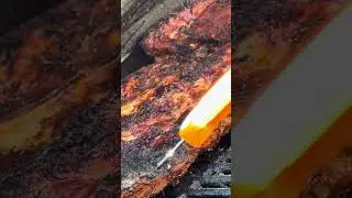 Checking the Temperature of the Slab of Barbecue Ribs #grilling #barbecue #shorts