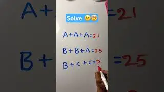 Can You Solve This Alphabet Math Puzzle? 🔤🧠 #mathpuzzle #shorts