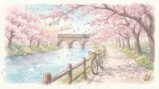 【作業用BGM】桜舞う川沿いの道、春の陽気 🌸 Spring Riverside [Lo-fi/Chill/Relax]