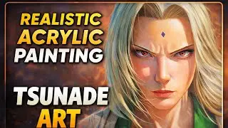 Realistic Lady Tsunade Acrylic Painting 🎨 | Naruto Fan Art | #tsunade #painting #realistic #art 