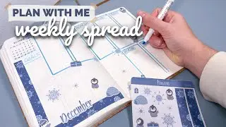 December 2022 Weekly Bullet Journal Set Up - PLAN WITH ME - Simple Penguin Theme Stickers