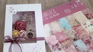 Shabby Chic Karte basteln, Geschenkverpackung mit Karte zur Hochzeit basteln, watch me craft