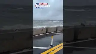 Intense Waves Crash Over Barriers In Half Moon Bay Amid Back-to-back Storms