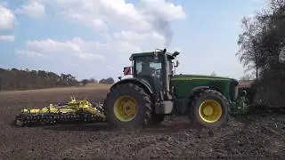 John Deere 8520 + Bednar 6m Dźwięk silnika