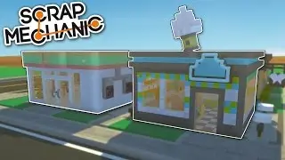 Ice Cream & Convenience Store! - Mini City 2.0 [Ep.13] - Scrap Mechanic City Build Gameplay