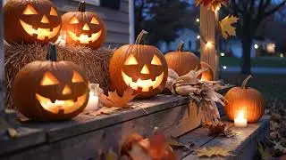 Haunted Halloween Ambience &ndash; Creepy Candles & Pumpkins Flicker in the Dark