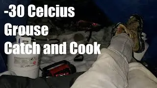 Catch and Cook GROUSE! Winter Camping, Silent ASMR