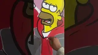 Pintando a Homero #mural#draw#drawing#homerosimpson#lossimpson#shorts#paintingtutorial