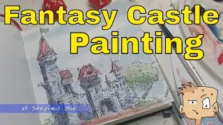 A Medieval Castle In Watercolor #watercolor #paintwithme