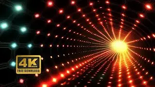 4K Futuristic Hexagonal Tunnel with Neon Lights | Sci-Fi Motion Background