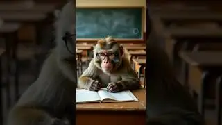 money learning 1 2 3 in classroom.#shorts #monkey #maths #cartoon
