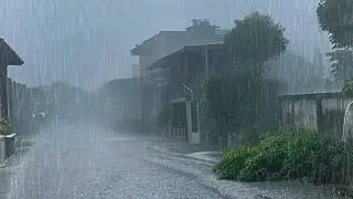 Effectively Relieves Stress Heavy Rain and Gentle Thunder in Residential Areas l Sleep Soundly