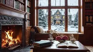 You’ll Stay Longer ❄️ Cozy Winter Piano Jazz LIVE with Fireplace Coffee Shop Ambience