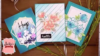 Magnolias, Stripes & Geo Foliage Cards | Yana's Blooms Collection from Spellbinders