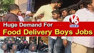 Huge Demand For Food Delivery Boys Jobs In Hyderabad | V6 News