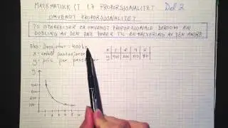 Matematikk 1T Proporsjonalitet Del 2 Omvendt proporsjonalitet
