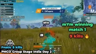 mYm 3 Man Squad chicken Dinner, Fnatic 9 kills, Match 1