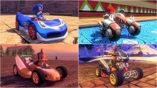 Sonic & All-Stars Racing Transformed - All Characters Race Gameplay Compilation HD