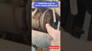 noisy belt when AC is on,slip AC belt, mlfunction clutch magnet #car #airconditioning #shorts