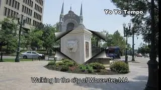 Walking in the city of Worcester, MA