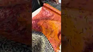 Orange Peach Meenakari Saree with Blue Border | Designer Silk Saree | +91 779908 0505 #silksaree