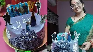 Frozen Elsa theme cake decorating ideas | 1 kg chocolate birthday cake design| Dreampuff  Homebaker 