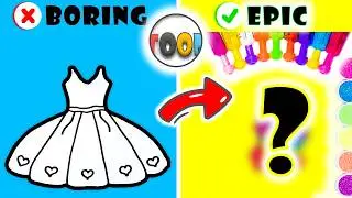 I Made a Princess Dress with 5 GLITTER Hearts + Magic Paint Drops! 👗✨ (SO Sparkly!)