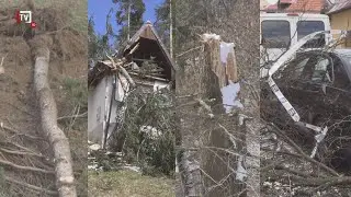[1/14] Smršť ničila stromy, strechy, ale i autá ! (04. 04. 2023)