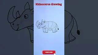 Rhinoceros drawing easy/Rhinoceros drawing step by step for kids/#rhinocerosdrawing #shorts