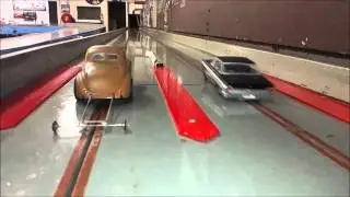 Slot Drags Racing 1/24th Burnouts in Slo-Mo