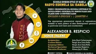 RADYO ESKWELA SA ISABELA, ENGLISH 8, QUARTER 4, WEEK 1