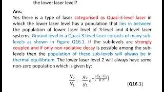 Slide016 Quasi 3 Level Laser System 4 Level Population  Lower Level Thermal Equilibrium Coupled leve