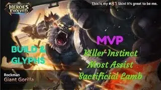 Strongest Tank MVP, Most Kill, Most Assist and Sacrificial Lamb - Rockman | Heroes Evolved + Glyphs