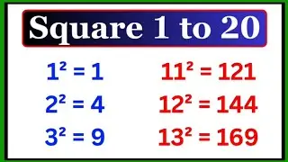 Square 1 to 20 | 1 to 20 Square | 1 se 20 tak square | Learn Square 1 to 20 | Square 1 se 20 tak