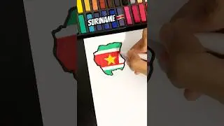 Suriname flag map drawing #flag #youtubeshorts #shorts #suriname