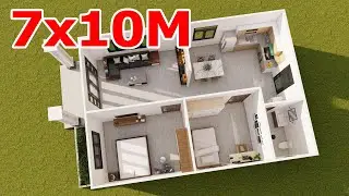 Bố Trí Nhà Cấp 4 DT 7x10M 2 Phòng Ngủ Đẹp Tiện Nghi | Kiến Trúc Nhà Việt
