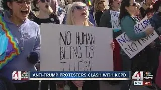 2 detained at anti-Trump protest in Kansas City