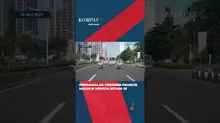 Iring-iringan & Pengawalan Presiden Prancis Macron Menuju Istana Bertemu Presiden Prabowo#shorts