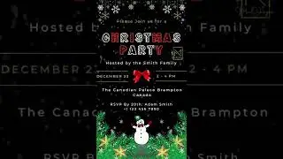 Christmas party & holiday season video invitation. Customizable video invite
