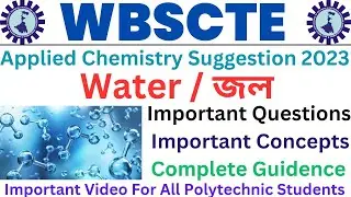 Water | Applied Chemistry Suggestion | Diploma 1st Sem | Important Questions | WBSCTE
