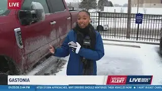 Ice accumulating on Gastonia roads as freezing rain intensifies