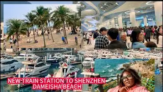 Explore Shenzhen with me|| NEW TRAIN STATION TO SHENZHEN DAMEISHA BEACH #shenzhen #china #travelvlog
